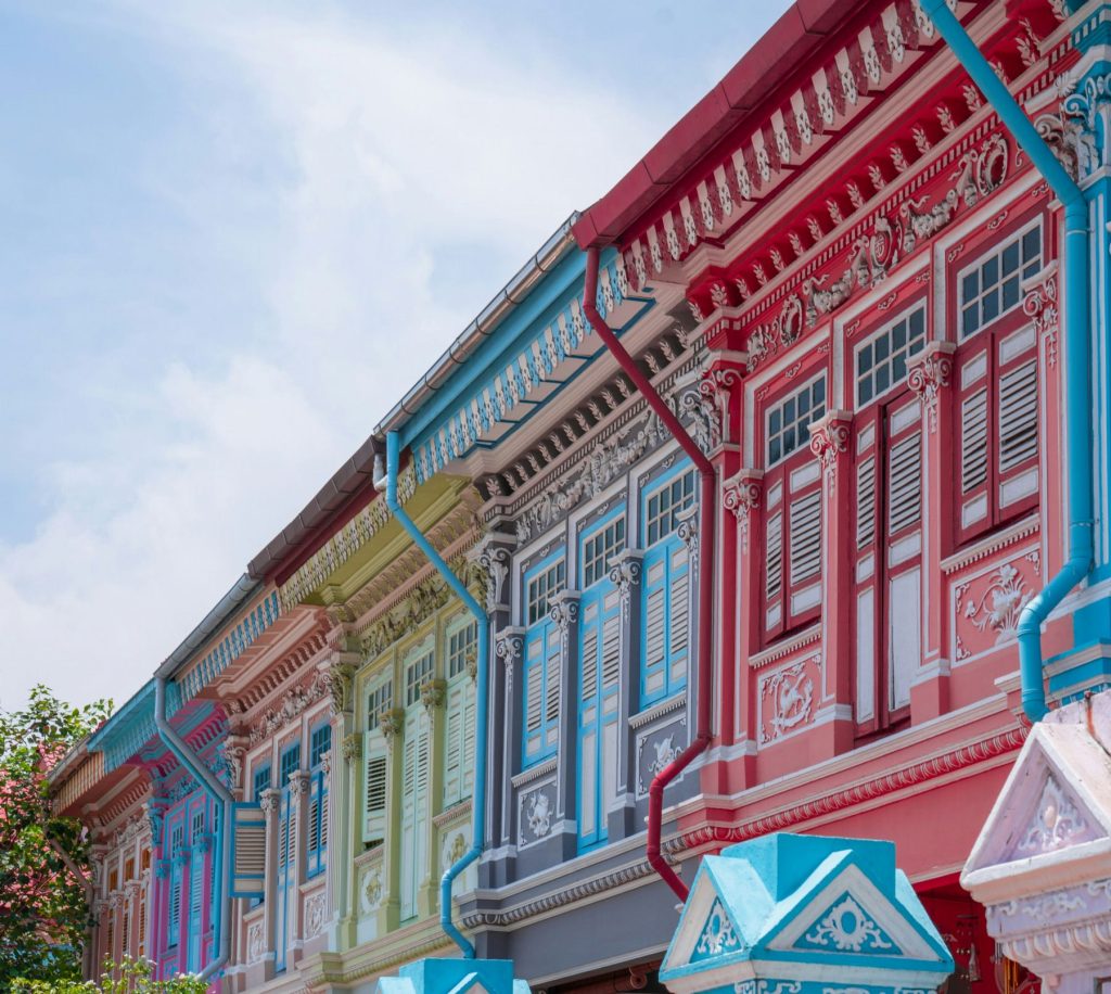 Shophouse facades on Joo Chiat Road, Singapore.